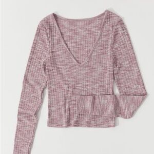 UO Sunny Ribbed V-Neck Top